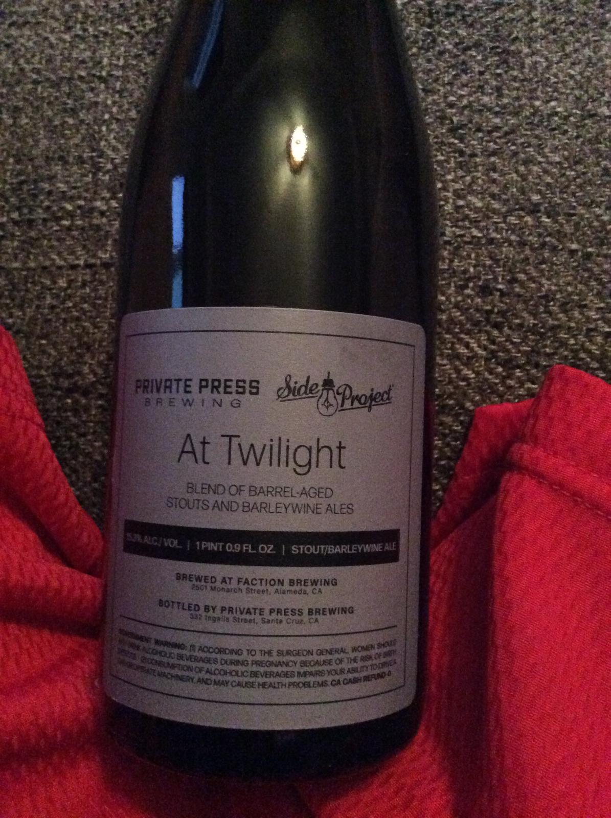 At Twilight (Collaboration with Private Press Brewing)