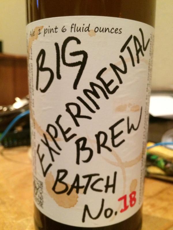 Big Experimental Brew Batch No. 1B