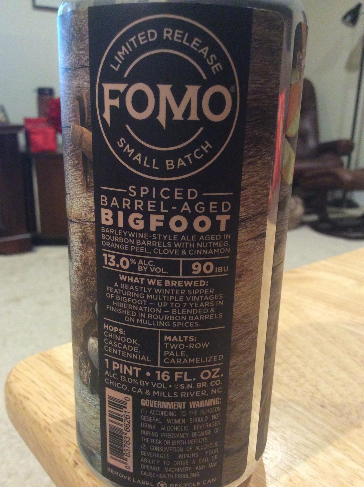 FOMO: Bigfoot with Spices (Bourbon Barrel Aged)