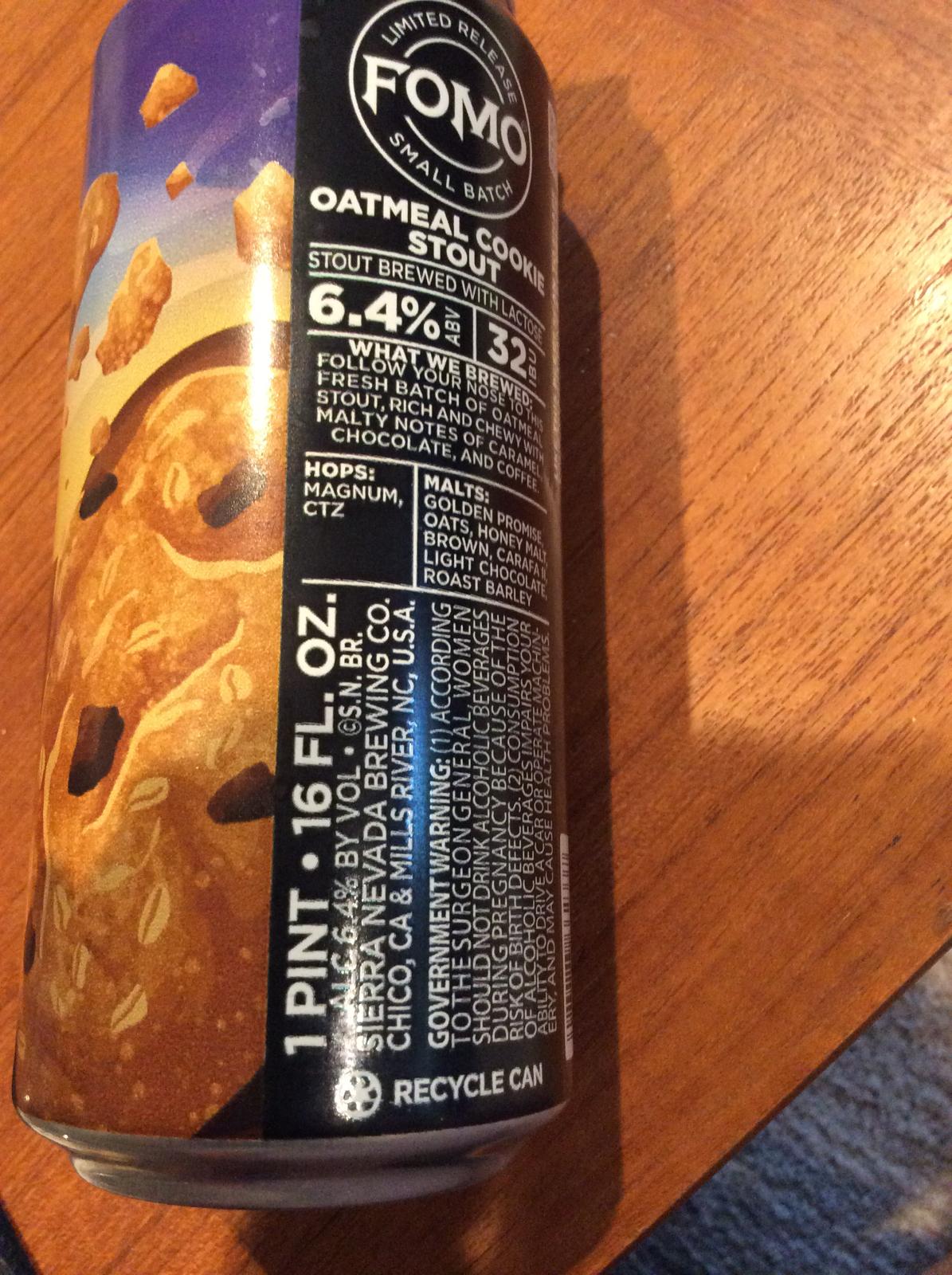 FOMO: Oatmeal Cookie Stout