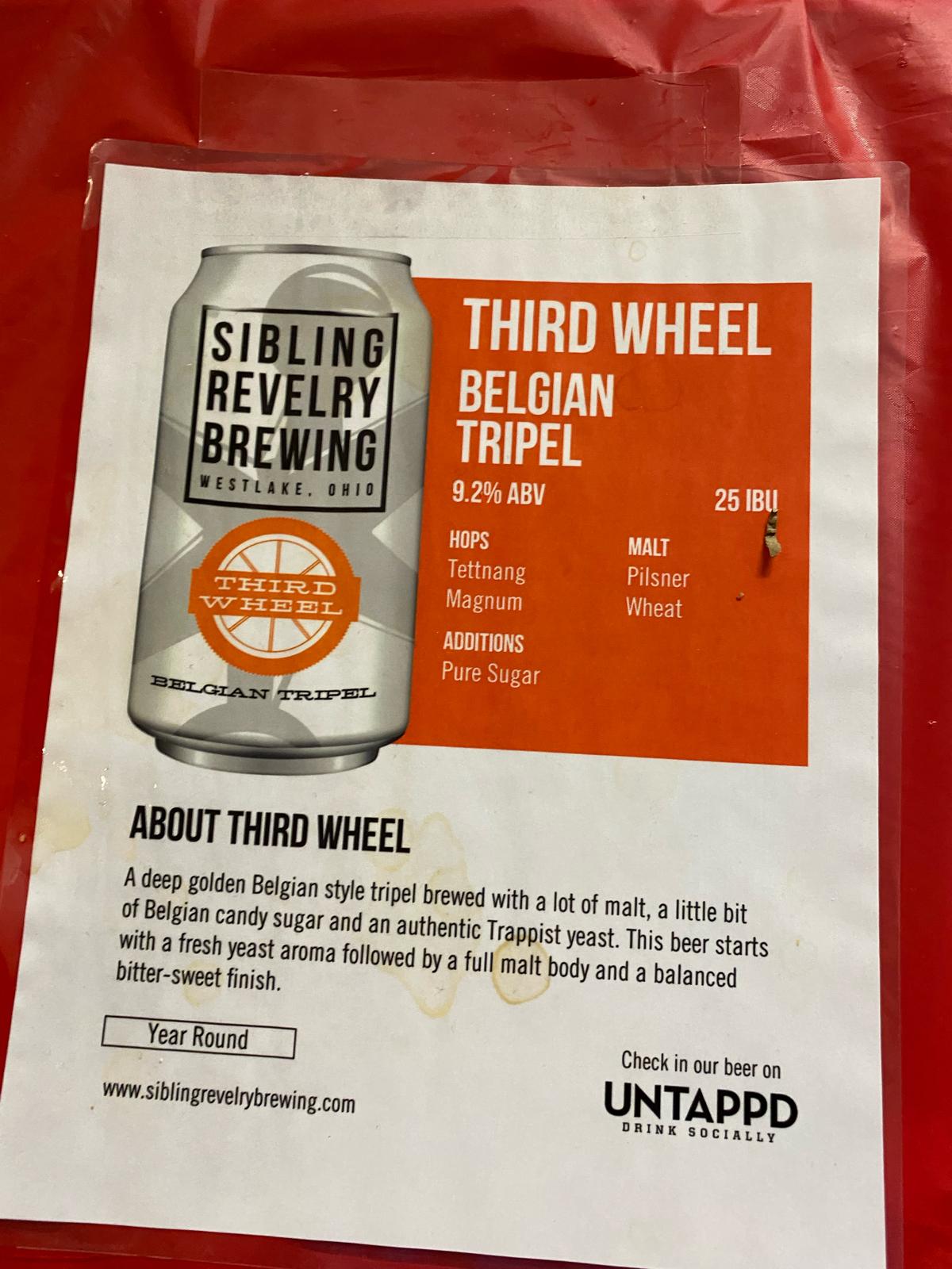 Third Wheel Belgian Tripel