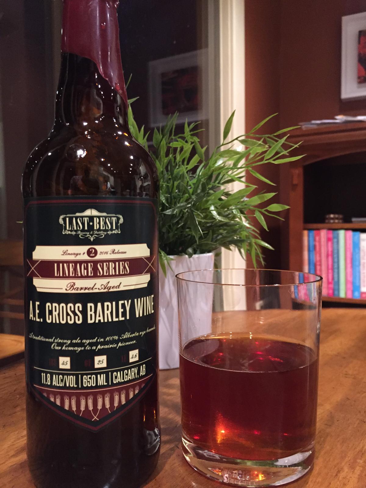 A.E. Cross Barley Wine (Rye Barrel Aged)